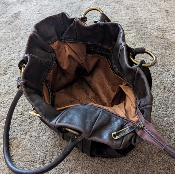 Vintage DiGregorio brown soft leather bag made in Italy - Picture 4 of 8